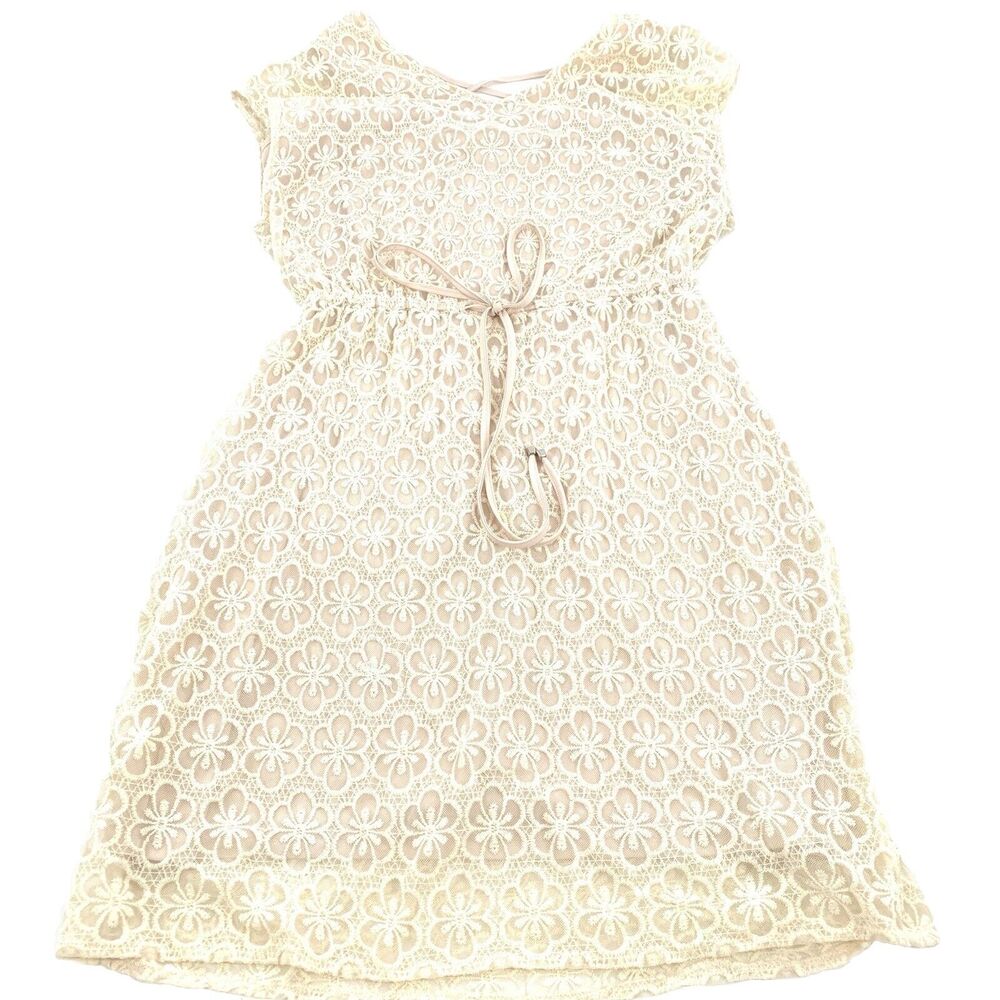 Cato Cream Lace Overlay Mini Dress